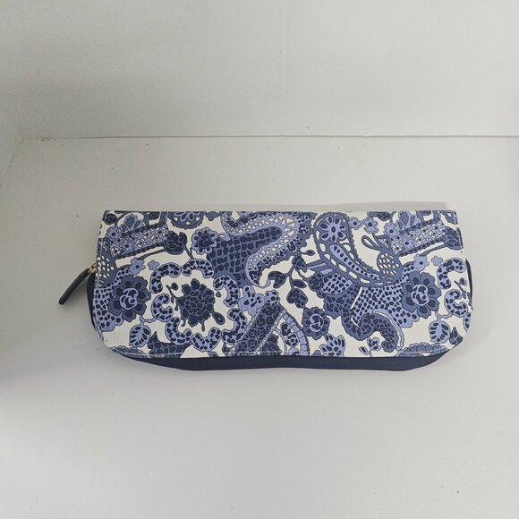 Toss Designs Pouch Blue Floral Utility Boho Cottage Paisley Floral - Picture 2 of 6